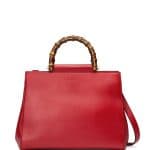 Gucci Red Nymphea Medium Bamboo-Handle Tote Bag