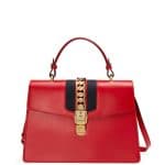 Gucci Red Sylvie Leather Top-Handle Satchel Bag