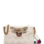 Gucci White Broadway Pearly Bee Shoulder Bag