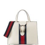 Gucci White Dionysus Medium Web-Stripe Top-Handle Bag