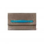 Hermes Elephant Gray/Izmir Blue Porosus Crocodile Pliplat Clutch Bag