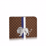 Louis Vuitton Damier Ebene with Lion Print Pochette Jour PM Bag