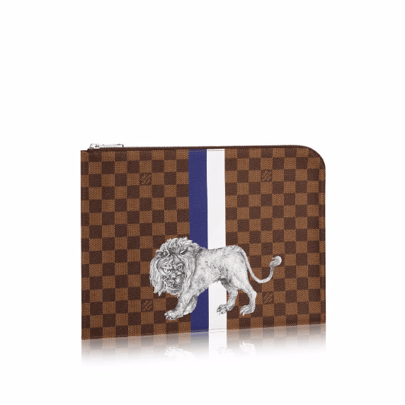 Louis Vuitton Brazza Wallet Savane Giraffe Damier Ebene N63347