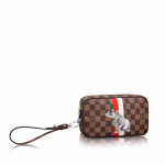 Louis Vuitton Damier Ebene with Rhinoceros Print Pochette Volga Bag