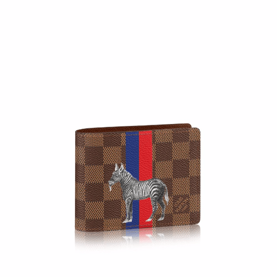 Louis Vuitton Brazza Wallet Savane Giraffe Damier Ebene N63347