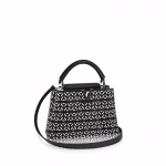 Louis Vuitton Noir Plaited Leather Capucines BB Bag
