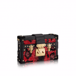 Louis Vuitton Red/Black Sequin Embroidered Petite Malle Bag