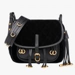 Prada Black Calf Leather/Velvet Corsaire Bag