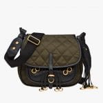 Prada Camouflage/Black Quilted Fabric Corsaire Bag