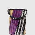 Proenza Schouler Black/Yellow/Geranium Printed Ayers Medium Hex Bucket Bag