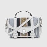 Proenza Schouler Optic White Mix Woven Leather and Canvas PS1+ Medium Bag