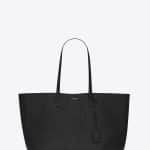 Saint Laurent Black Crocodile Embossed Large Shopping Tote Bag