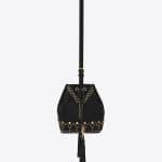 Saint Laurent Black Small Y Studs Bucket Bag