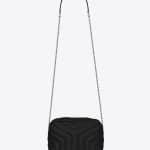 Saint Laurent Black Y Matelasse Small Monogram Bowling Bag