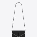 Saint Laurent Black/Dove White Mixed Matelasse Monogram Chain Wallet Bag