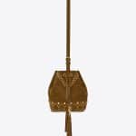 Saint Laurent Cognac Small Y Studs Bucket Bag