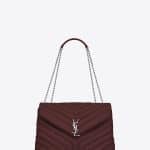 Saint Laurent Dark Red Y Matelasse Medium Monogram Envelope Satchel Bag