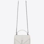 Saint Laurent Dove White Crocodile Embossed Medium Monogram College Bag