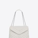 Saint Laurent Dove White Y Matelasse Medium Monogram Envelope Satchel Bag