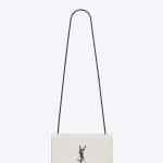 Saint Laurent Dove White/Black Medium Kate Monogram Satchel Bag