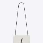 Saint Laurent Dove White/Black Medium Kate Monogram Satchel Bag