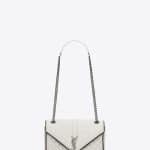Saint Laurent Dove White/Black Mixed Matelasse Medium Monogram Satchel Bag