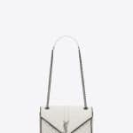 Saint Laurent Dove White/Black Mixed Matelasse Medium Monogram Satchel Bag