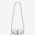 Saint Laurent Dove White/Black Mixed Matelasse Monogram Chain Wallet Bag