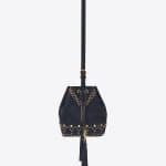 Saint Laurent Navy Blue Small Y Studs Bucket Bag