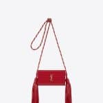 Saint Laurent Red Glossy Plexiglas and Leather Opium Box Bag