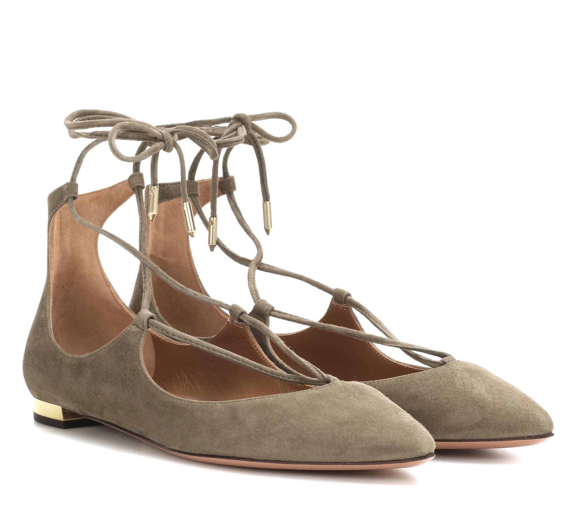 Aquazzura Christy Flat Suede Ballerinas