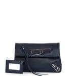 Balenciaga Blue Metallic Edge Mini Clutch Bag