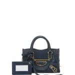 Balenciaga Blue Metallic Edge Nano Classic City Bag