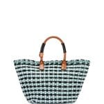 Balenciaga Blue/White/Black Bistrot Cabas Small Straw Tote Bag