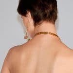 Celine Gold Brass Squares Necklace