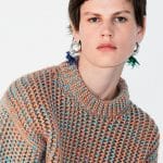 Celine Wool Crew Neck Sweater and Toy Dinosaur Earrings