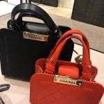 Chanel Black Small and Red Mini Label Click Shopping Tote Bag