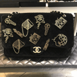 Chanel Black Velvet Embellished Classic Flap Bag - Pre-Fall 2017