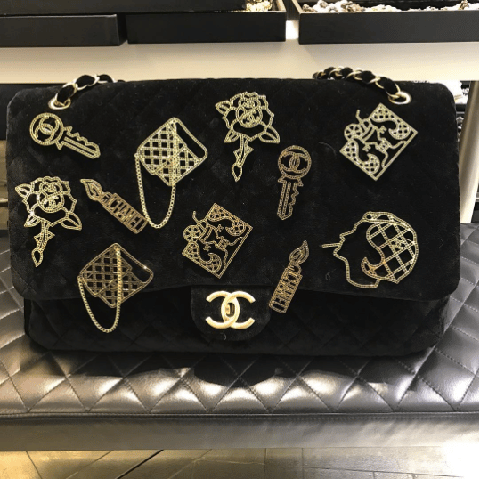 chanel bag with pins