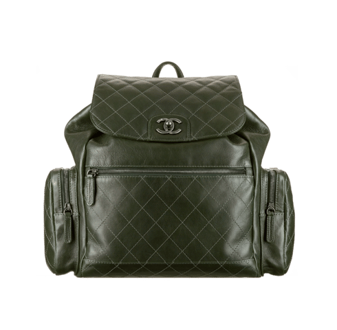 Chanel Calfskin Backpack Pocket Bag