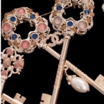 Chanel Gold/Pink Key Brooch - Pre-Fall 2017