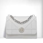 Dior Glossy White Crinkled Lambskin Diorama Satchel Bag