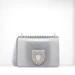 Dior Graded White/Silver Metallic Lizard Diorama Club Bag