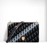 Dior Grey Dior Oblique Fabric Embroidered with Tufted Velvet Diorama Bag