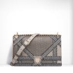 Dior Grey Watersnake Patchwork Diorama Bag