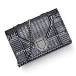 Dior Onyx Black Metallic Diorama Baby Pouch Bag