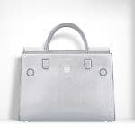 Dior Silver-Tone Grained Leather and White Lambskin Diorever Bag