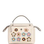 Fendi Beige Flower Studded Medium Dotcom Bag