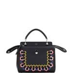 Fendi Black Embroidered Mini Dotcom Bag
