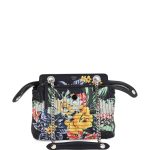 Fendi Black Floral Quilted Chain Small Dotcom Bag
